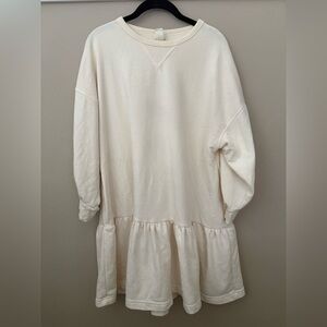 H&M Cream Knit Sweatshirt Dress